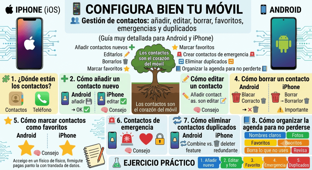 Información sobre configuración de contactos